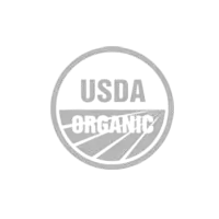USDA Organic certification badge in grayscale, featuring a circular seal and stylized field, representing certified organic cosmetic ingredients